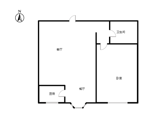 名流枫景五期1室2厅1卫户型图
