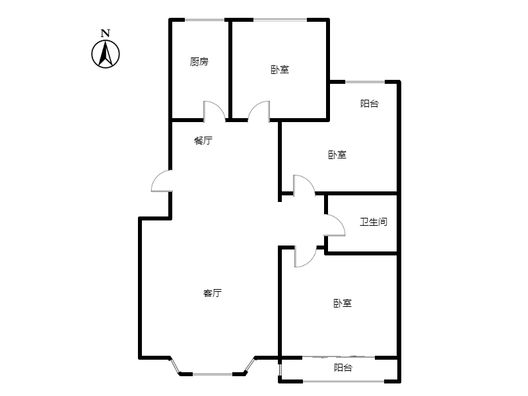 名流枫景五期3室2厅1卫户型图