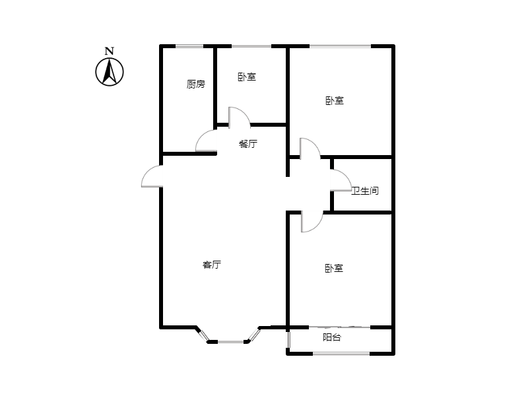 名流枫景五期3室2厅1卫户型图