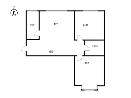 北京理想城2室2厅1卫户型图