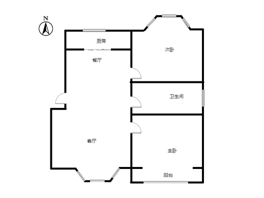 金兴花园2室2厅1卫户型图