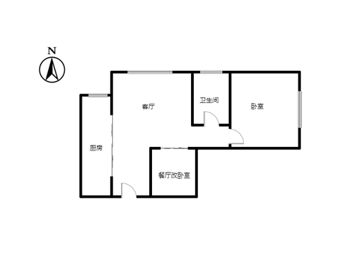 翡翠滨江2室1厅1卫户型图