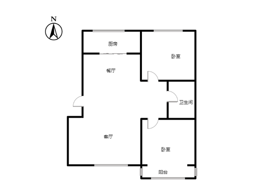 金品时代2室2厅1卫户型图