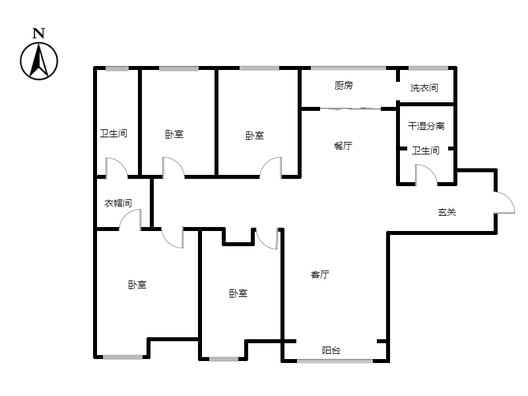 金品时代4室2厅2卫户型图