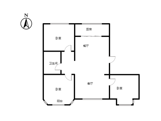 金品时代3室2厅1卫户型图