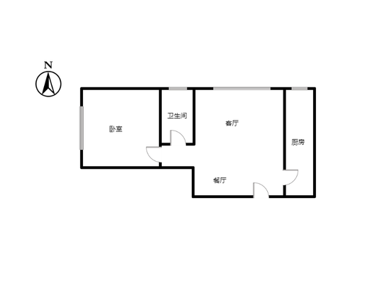 翡翠滨江1室1厅1卫户型图