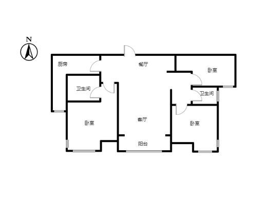 金品时代3室2厅2卫户型图