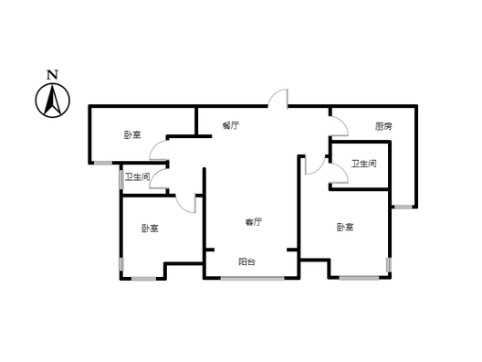 金品时代3室2厅2卫户型图