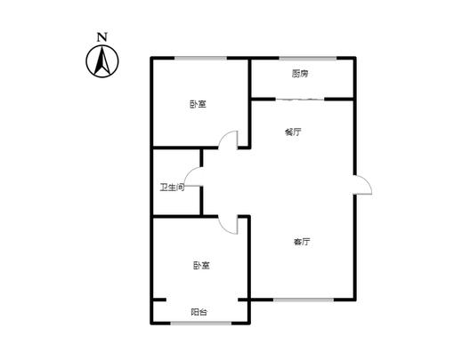 金品时代2室2厅1卫户型图