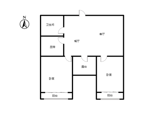 名流公寓2室2厅1卫户型图