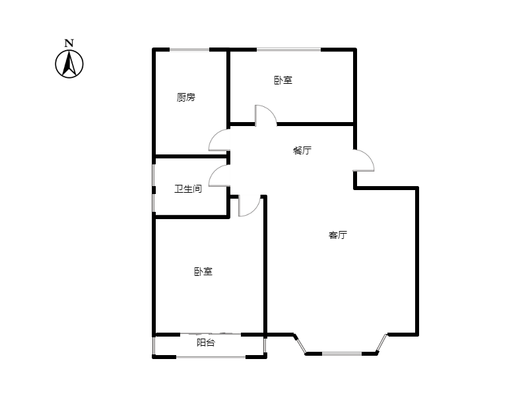 名流枫景洋房3室2厅1卫户型图
