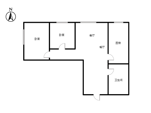 名流家和2室2厅1卫户型图