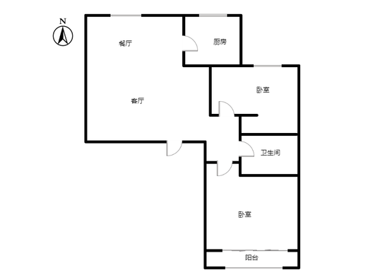 名流一品2室2厅1卫户型图