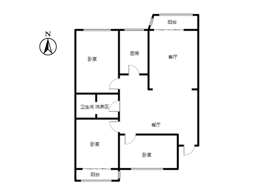 名流公寓3室2厅2卫户型图