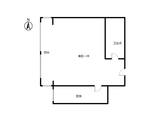 名流一品1室1厅1卫户型图