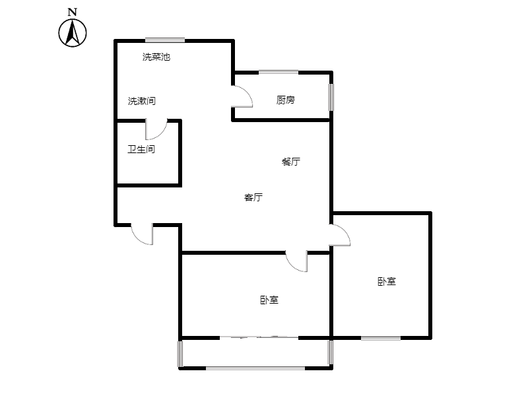永济秀园2室2厅1卫户型图
