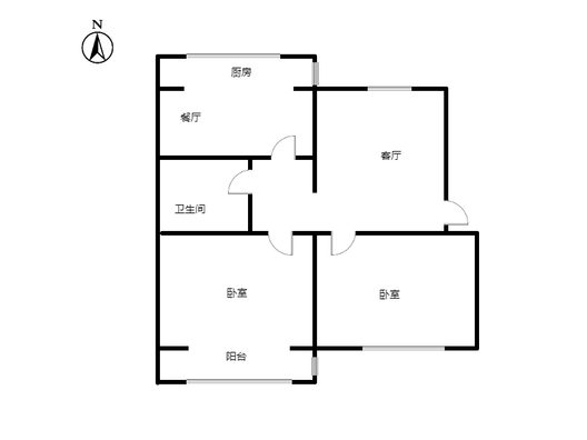 范阳水电小区2室2厅1卫户型图