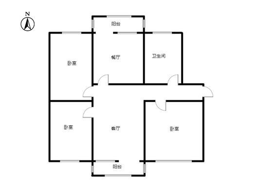范阳水电小区3室2厅1卫户型图
