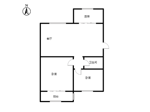 范阳水电小区2室1厅1卫户型图