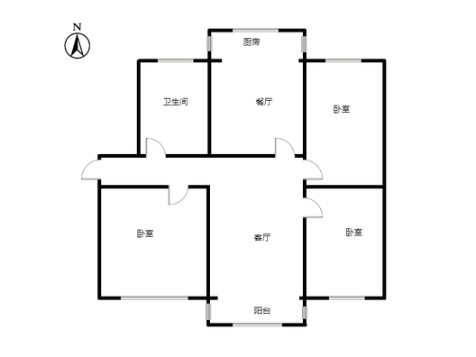 范阳水电小区3室2厅1卫户型图