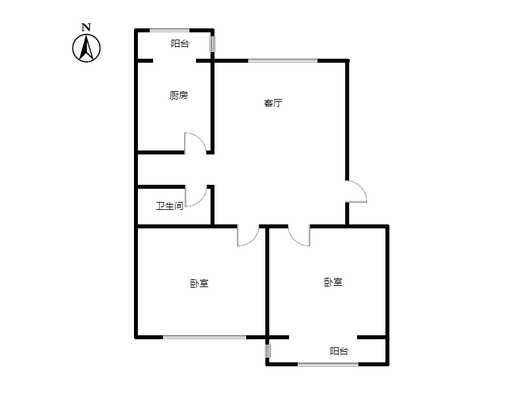 范阳水电小区2室1厅1卫户型图