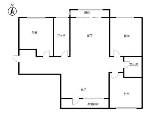 北京城建德信御府3室2厅2卫户型图