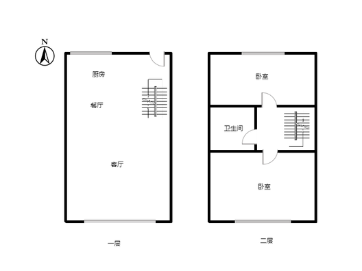 新加坡花园2室2厅1卫户型图