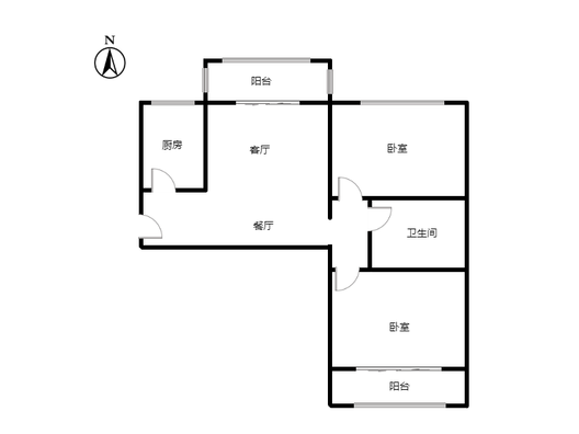 东林家园2室2厅1卫户型图