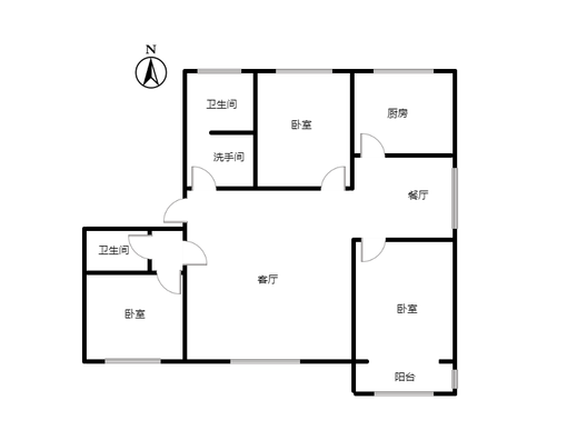 东林家园3室2厅2卫户型图