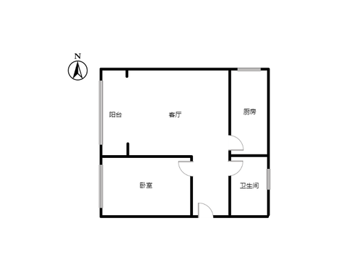 新加坡花园1室1厅1卫户型图