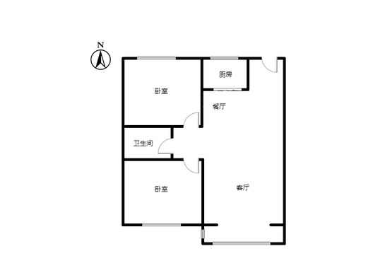 新加坡花园2室2厅1卫户型图