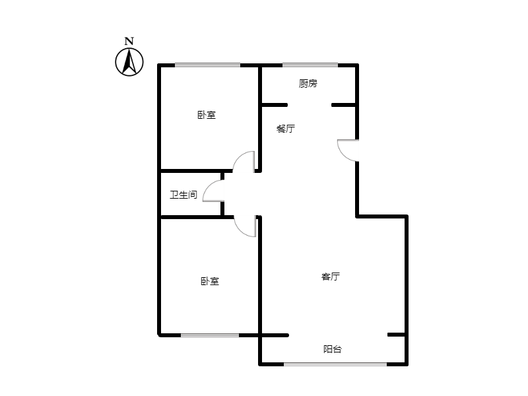 东林家园2室2厅1卫户型图