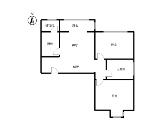 东林家园2室2厅1卫户型图