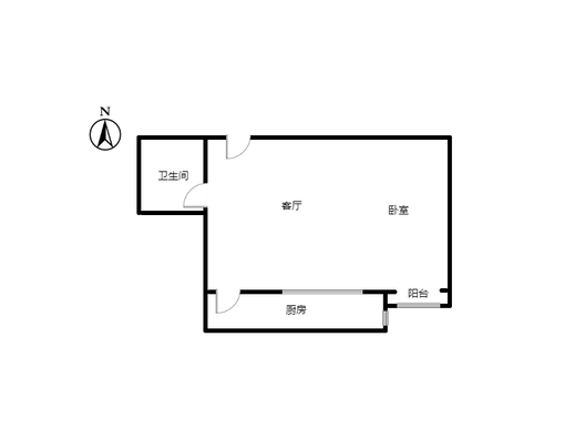 东林家园1室1厅1卫户型图