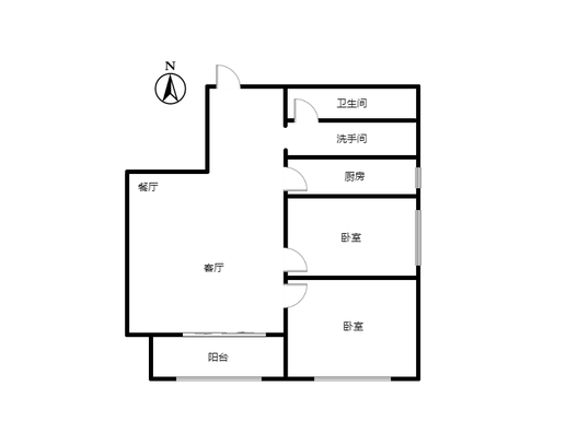 东林家园2室2厅1卫户型图