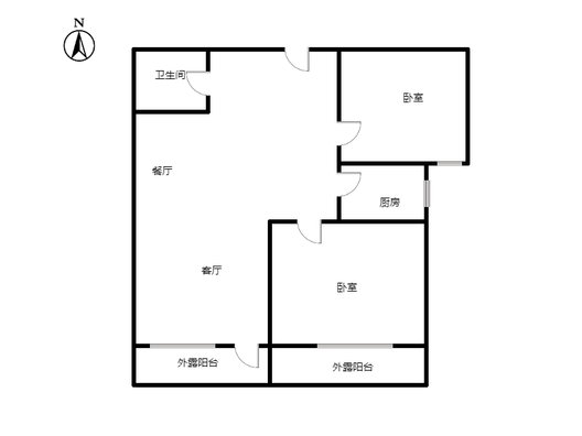 北京城建德信御府2室2厅1卫户型图