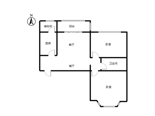 东林家园2室2厅1卫户型图