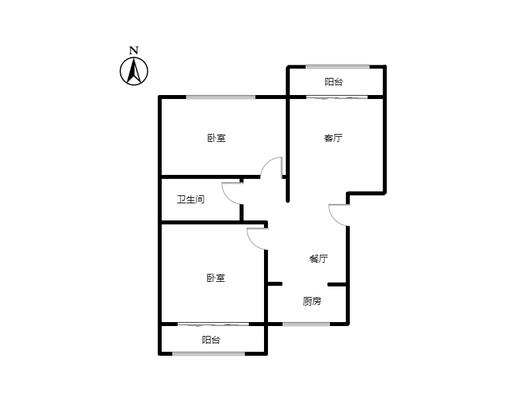 东林家园2室2厅1卫户型图