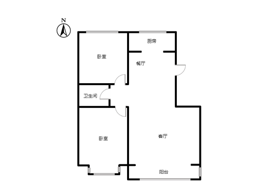 东林家园2室2厅1卫户型图