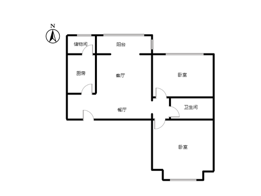 东林家园2室2厅1卫户型图