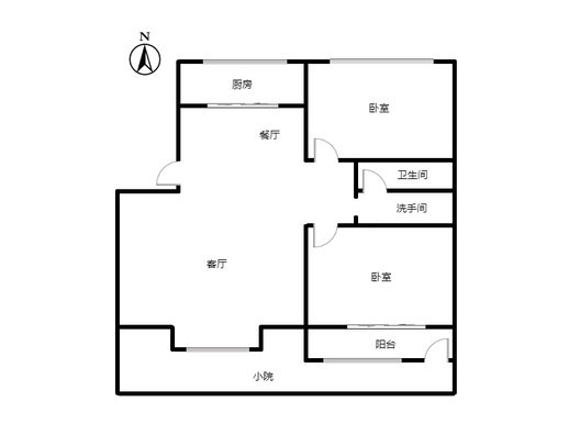 东林家园2室2厅1卫户型图