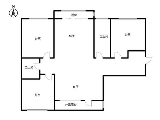 北京城建德信御府3室2厅2卫户型图