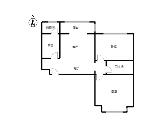 东林家园2室2厅1卫户型图