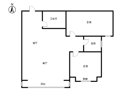 公园壹号2室2厅1卫户型图