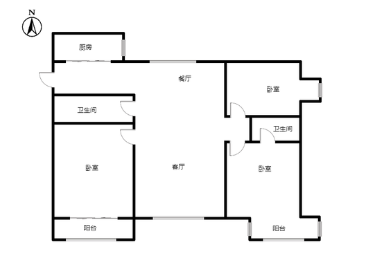 公园壹号3室2厅2卫户型图