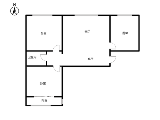 公园壹号2室2厅1卫户型图