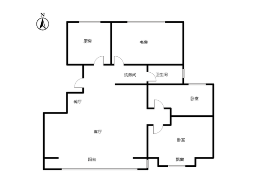 平安D区3室2厅1卫户型图
