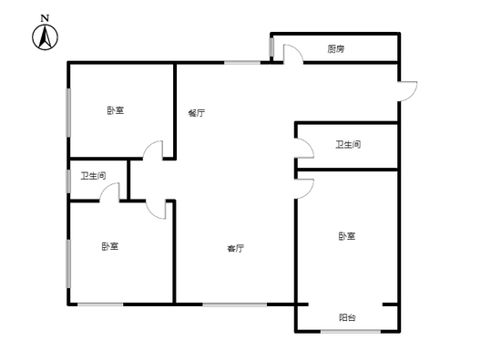 公园壹号3室2厅2卫户型图