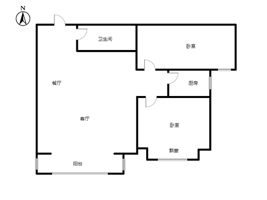 公园壹号2室2厅1卫户型图