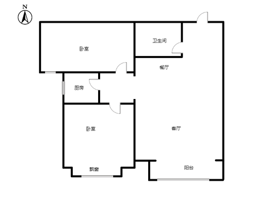 公园壹号2室2厅1卫户型图